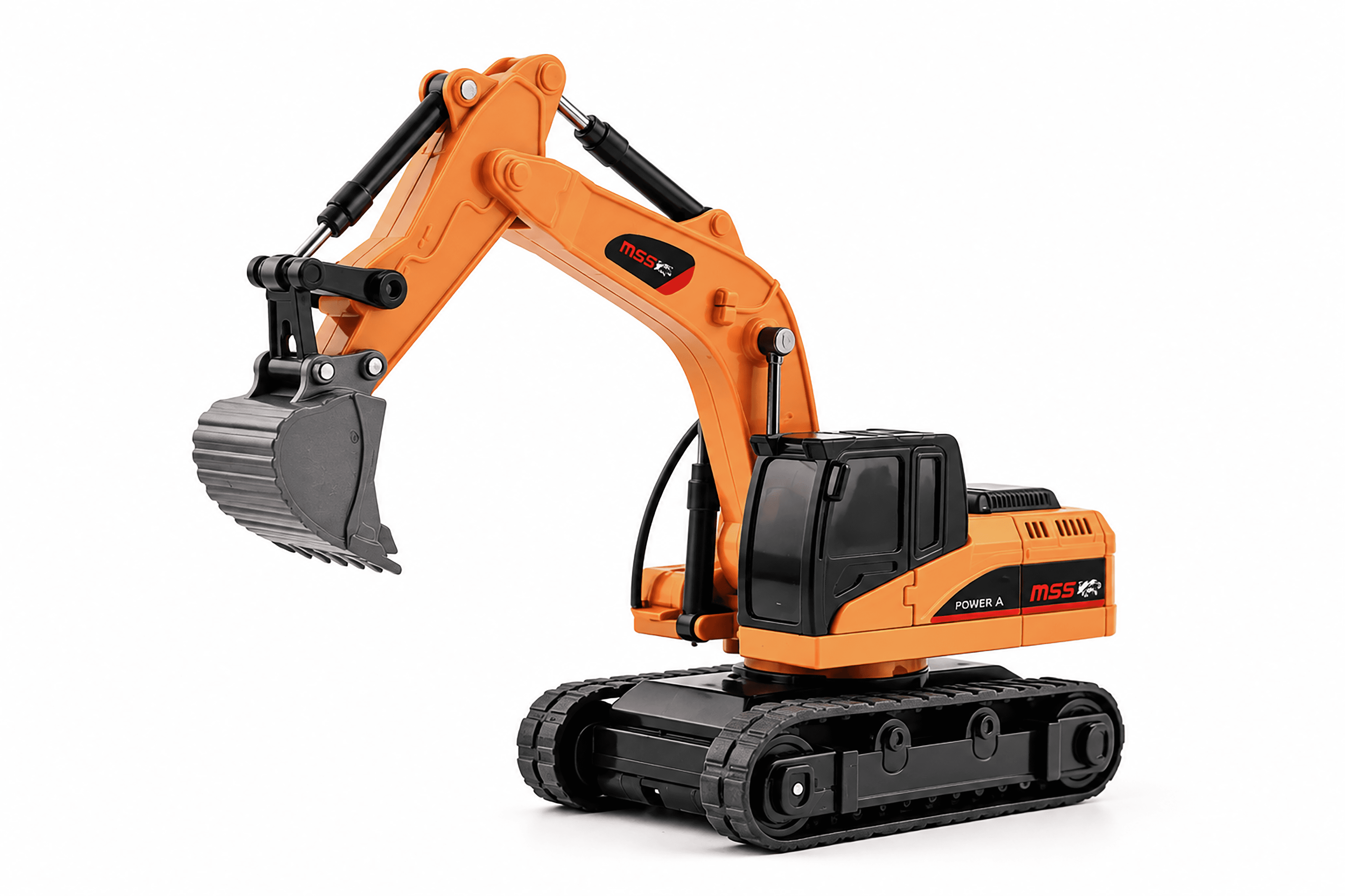 BRRRRT 1:64 Mini RC Excavator, 8-Channel Full Proportional with Metal Shovel