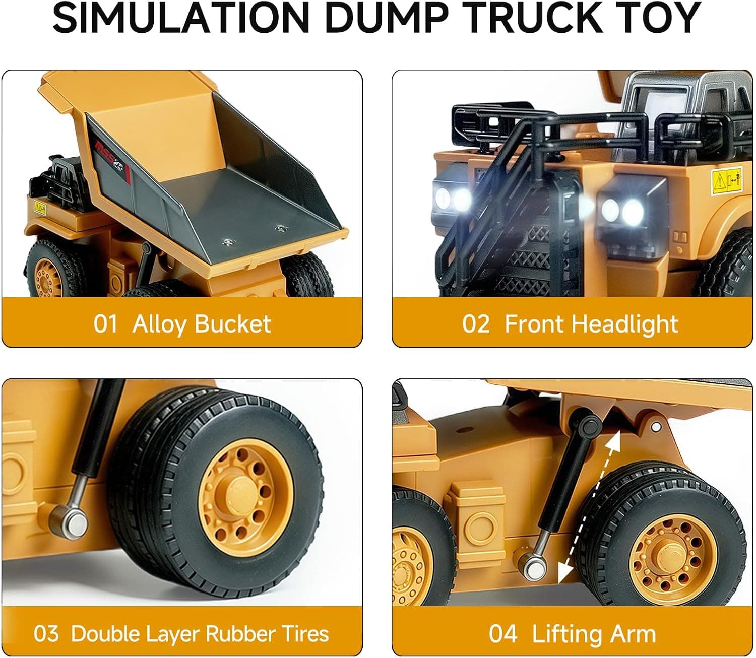 BRRRRT 1:64 Mini RC Dump Truck, 8-Channel Full Proportional Remote Control — view 4