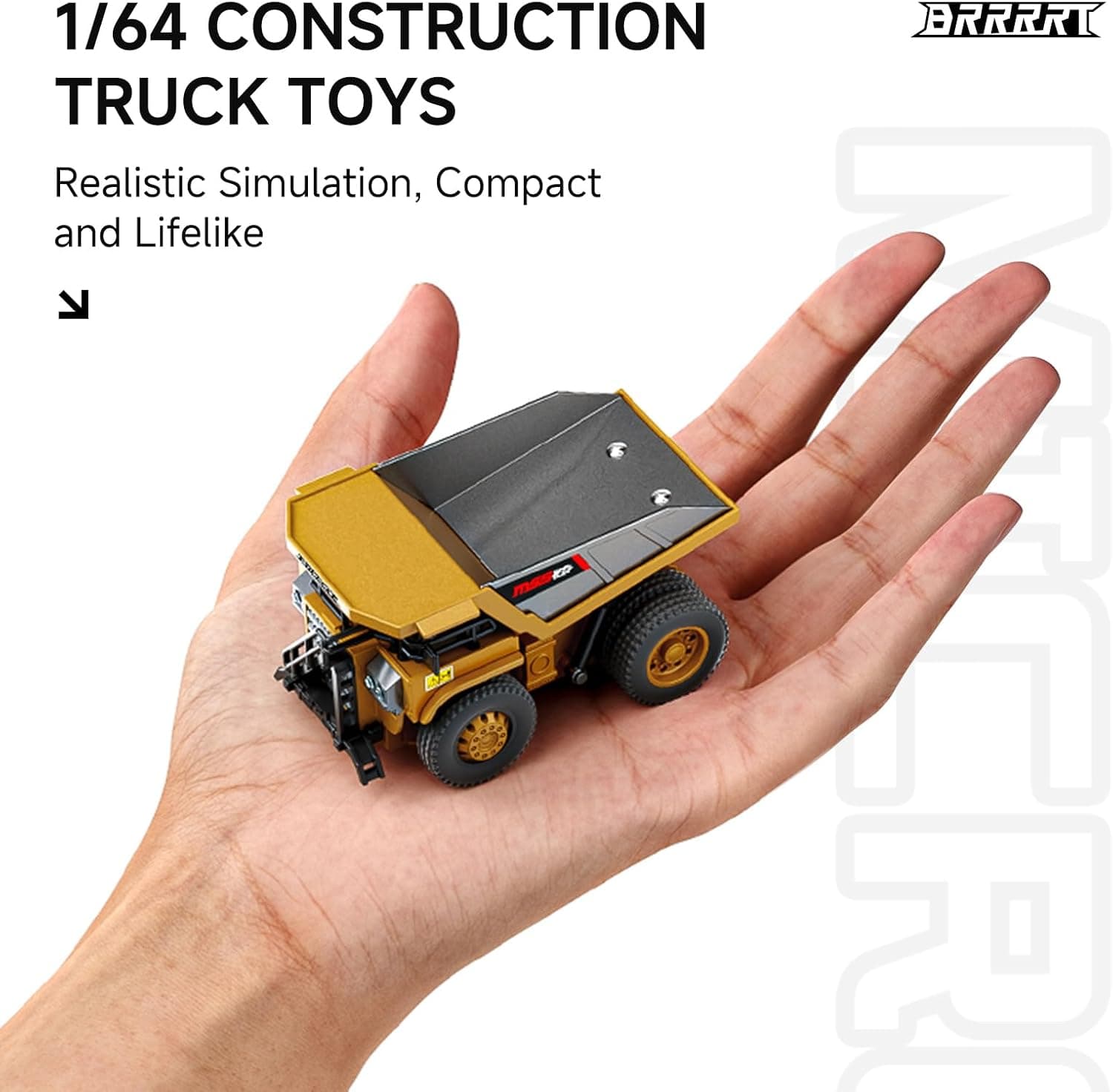 BRRRRT 1:64 Mini RC Dump Truck, 8-Channel Full Proportional Remote Control — view 6